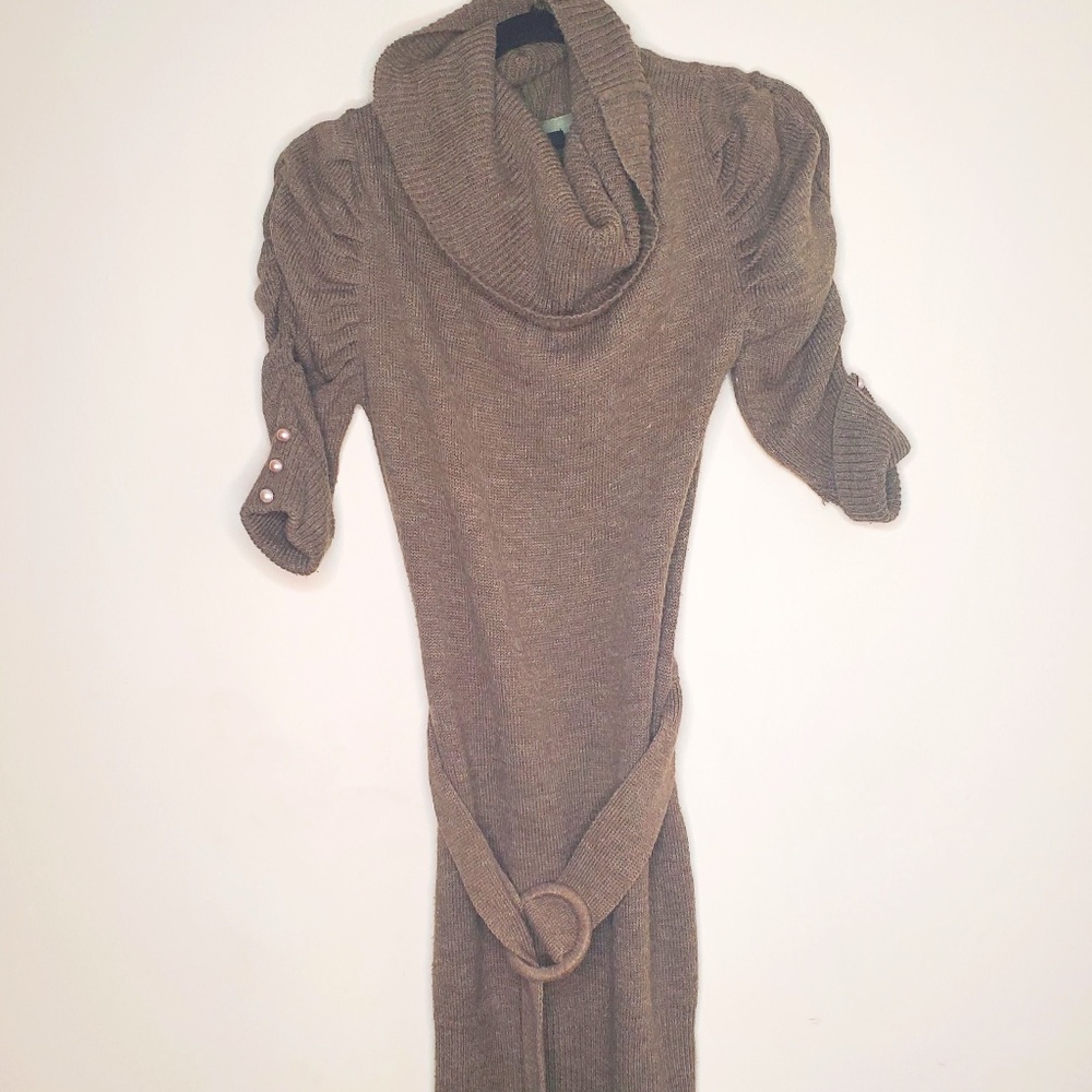 Forever 21 Brown Sweater dress with belt